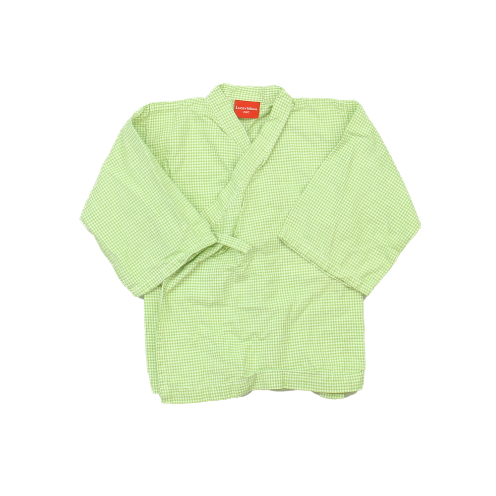 Lucky Wang NYC Boys Green | White Long Sleeve Shirt size: *6 Months